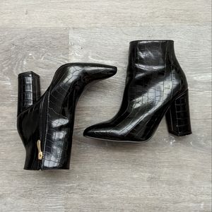 Lulu's Black Croc Booties